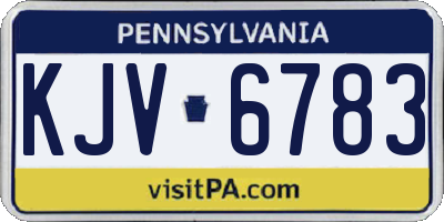 PA license plate KJV6783