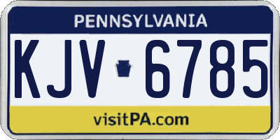 PA license plate KJV6785