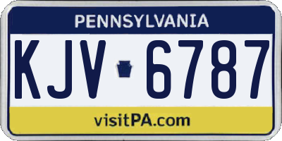 PA license plate KJV6787