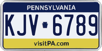 PA license plate KJV6789