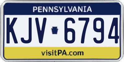 PA license plate KJV6794
