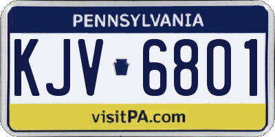 PA license plate KJV6801