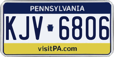 PA license plate KJV6806