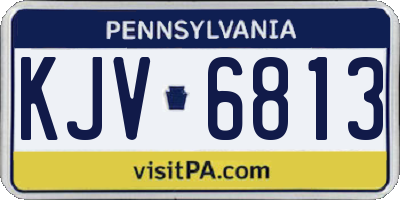 PA license plate KJV6813