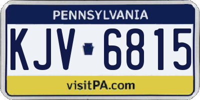 PA license plate KJV6815