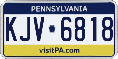 PA license plate KJV6818