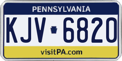 PA license plate KJV6820