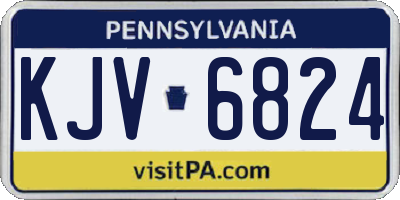 PA license plate KJV6824