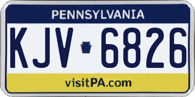 PA license plate KJV6826