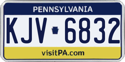 PA license plate KJV6832