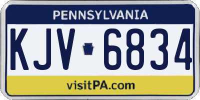 PA license plate KJV6834