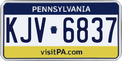 PA license plate KJV6837