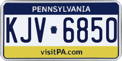 PA license plate KJV6850