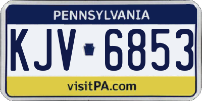 PA license plate KJV6853