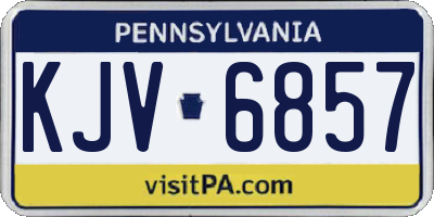 PA license plate KJV6857