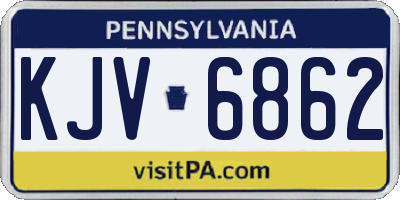 PA license plate KJV6862