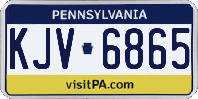 PA license plate KJV6865