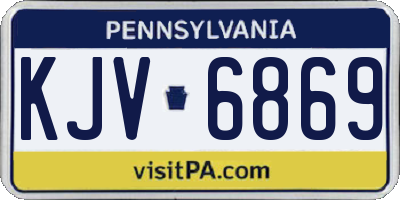 PA license plate KJV6869
