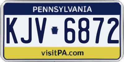 PA license plate KJV6872