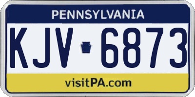 PA license plate KJV6873
