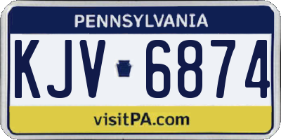 PA license plate KJV6874