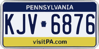 PA license plate KJV6876
