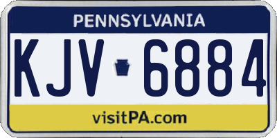 PA license plate KJV6884