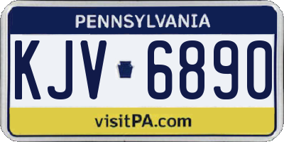 PA license plate KJV6890