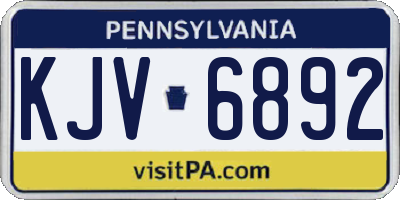 PA license plate KJV6892