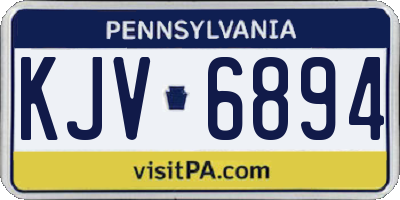 PA license plate KJV6894