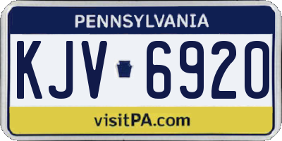 PA license plate KJV6920