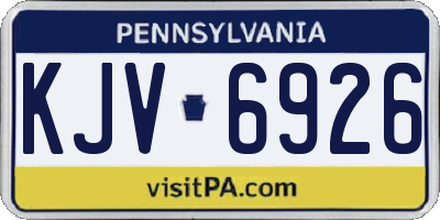 PA license plate KJV6926