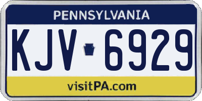 PA license plate KJV6929