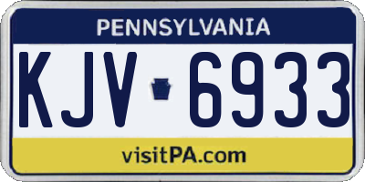 PA license plate KJV6933