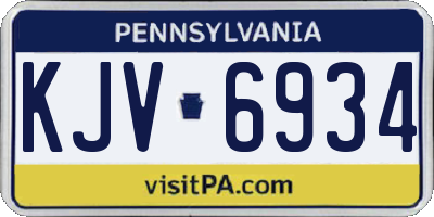 PA license plate KJV6934