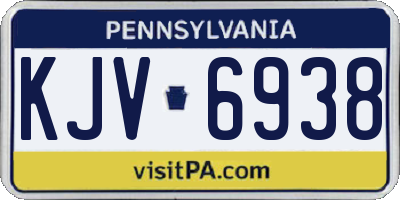 PA license plate KJV6938