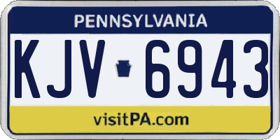 PA license plate KJV6943
