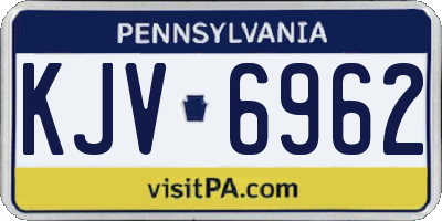PA license plate KJV6962