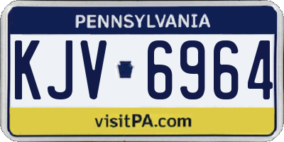 PA license plate KJV6964