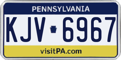 PA license plate KJV6967