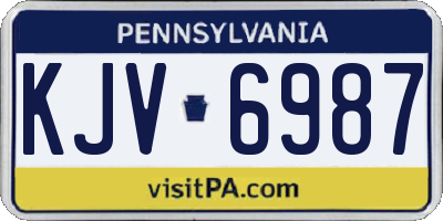 PA license plate KJV6987