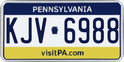 PA license plate KJV6988
