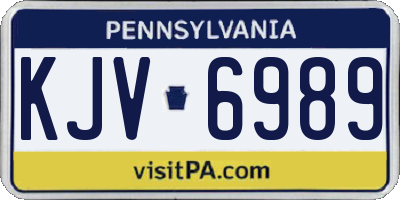 PA license plate KJV6989