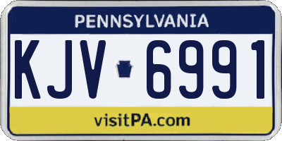 PA license plate KJV6991