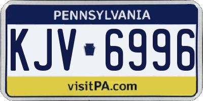 PA license plate KJV6996