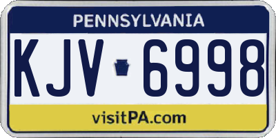 PA license plate KJV6998