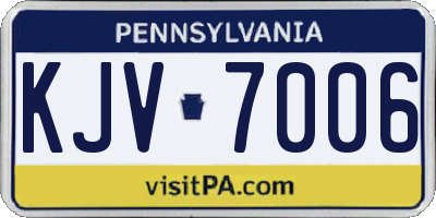 PA license plate KJV7006