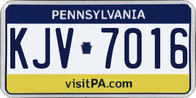 PA license plate KJV7016