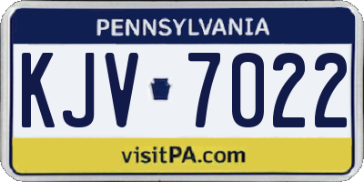 PA license plate KJV7022
