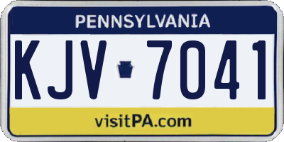 PA license plate KJV7041